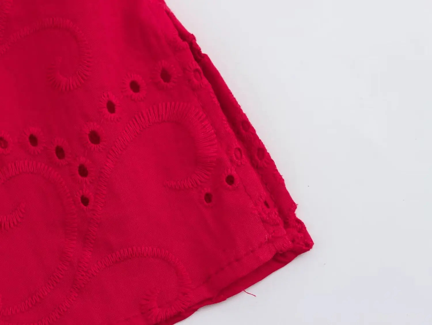 Women Casual Embroidered Hollow Single Breasted Lapel Shirt Top Long Sleeve Curved Hem Loose Fit Blouse