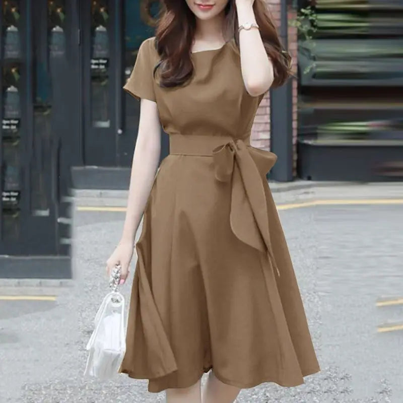 Womens Summer A Line Sundress Knee Length Casual Dress