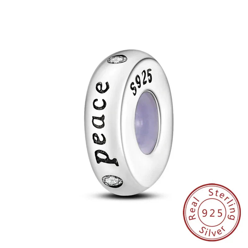 Fit Original 925 Sterling Silver Clip Charms with Zircon and Silicone Spacer Beads for Women DIY Bracelet Gift