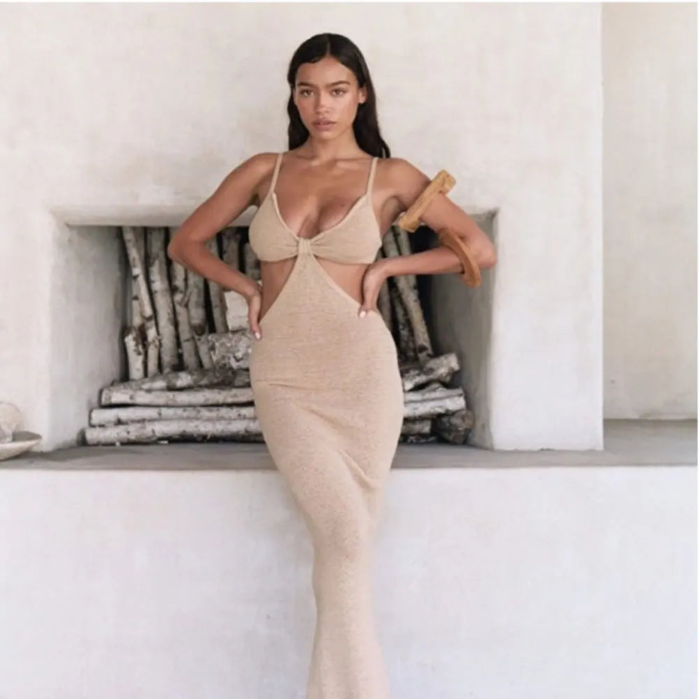 Elegant Sleeveless Backless Spaghetti Strap Party Dress