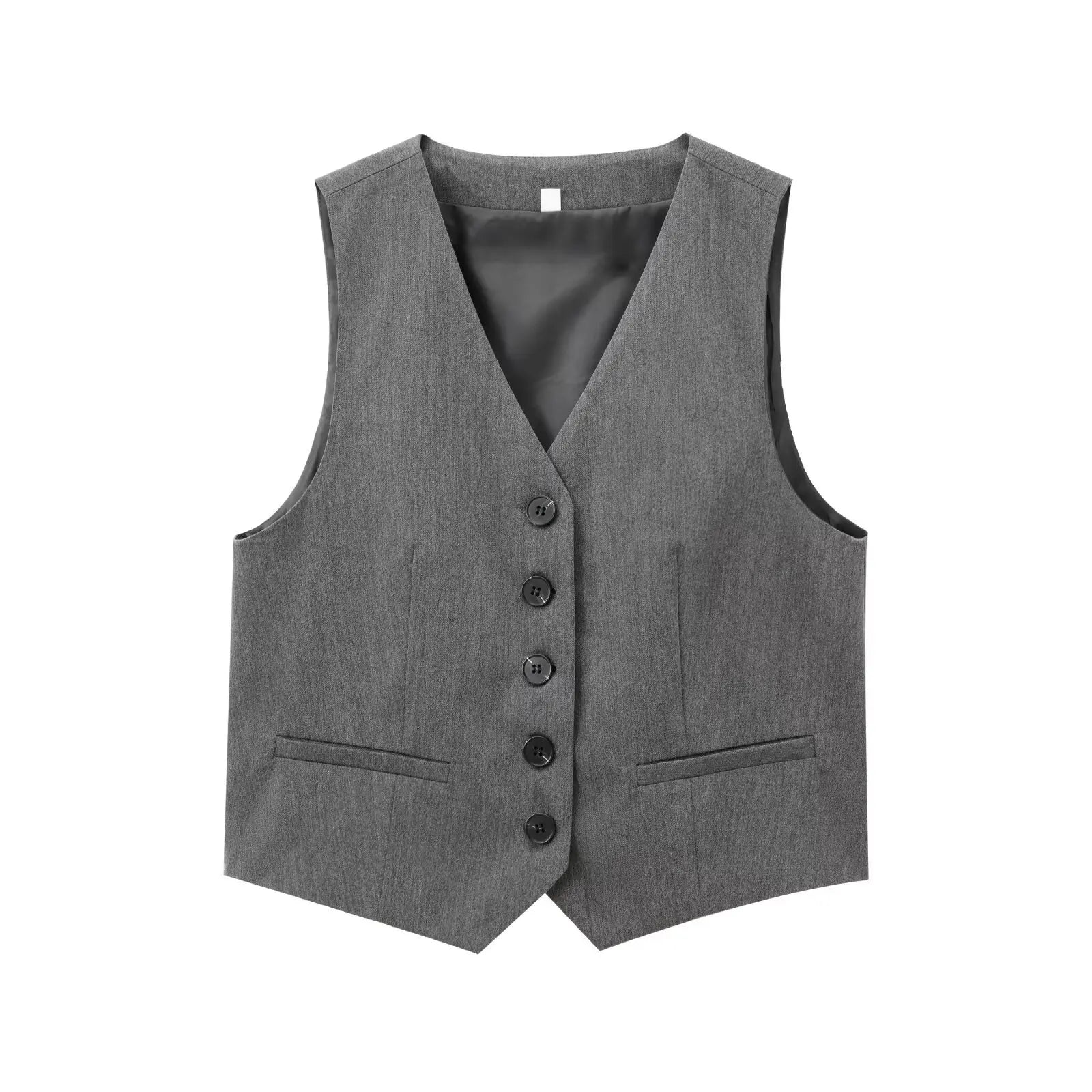 Women Slim-Fit Suit Vest and Trousers Set Vintage V-Neck Sleeveless Chic Summer Outfit