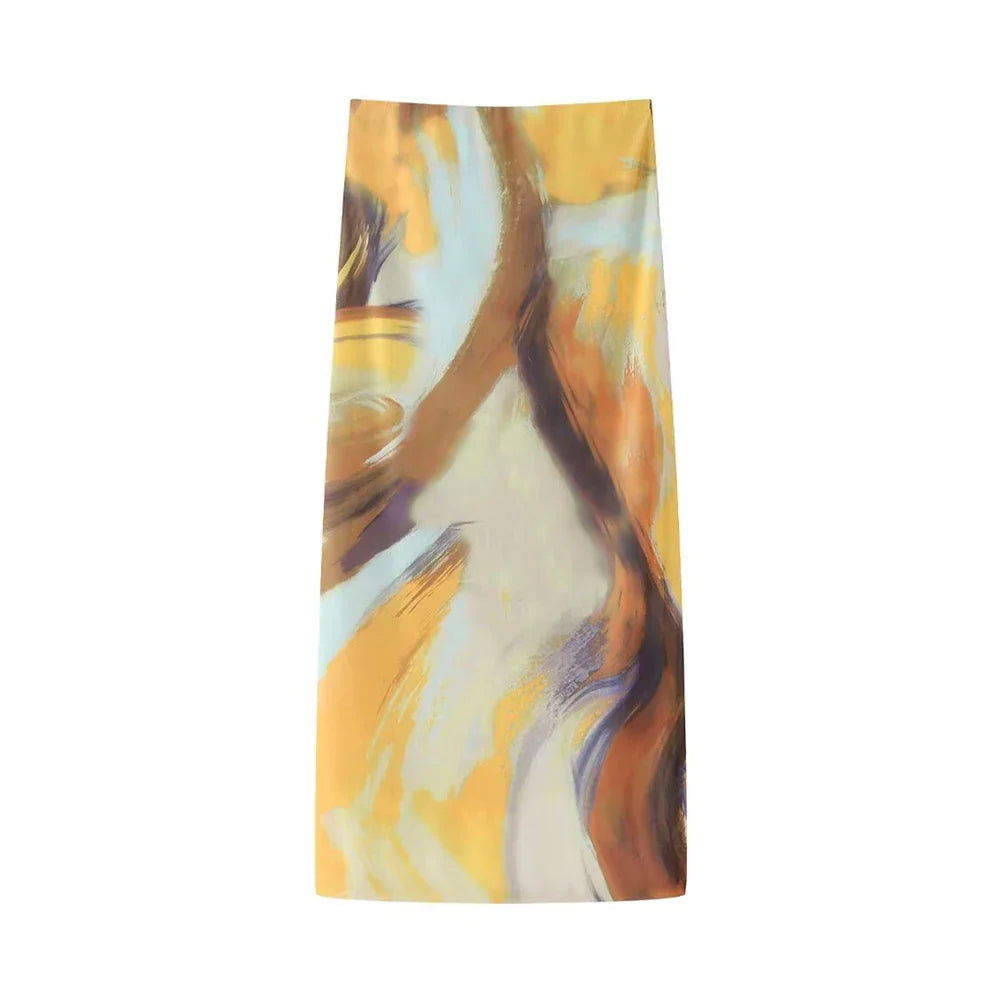 Strapless Leopard Print Tulle Draped Bustier Top with High Waist Long Skirt Two-Piece Set for Women Sexy Evening Outfit