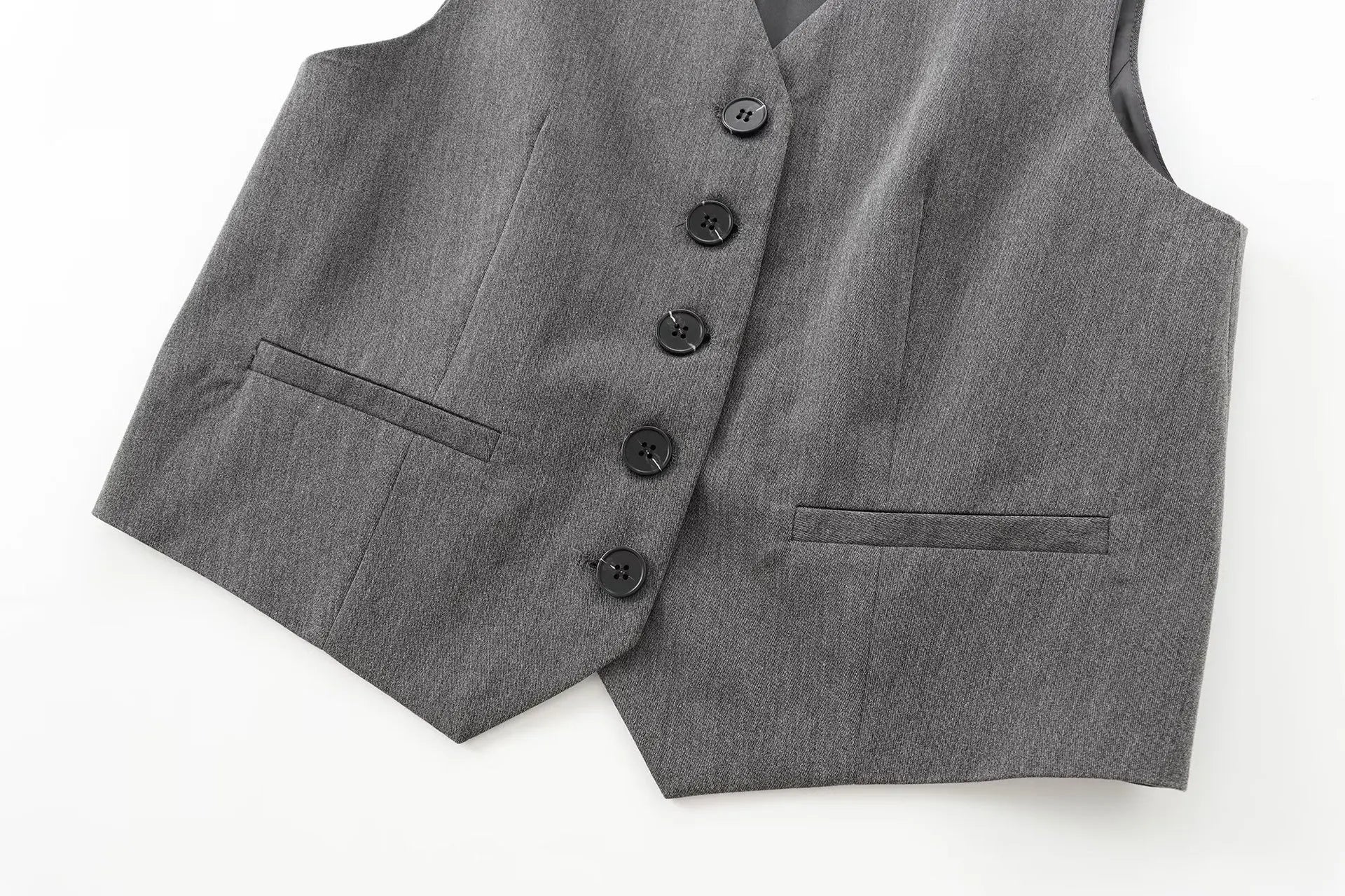 Women Slim-Fit Suit Vest and Trousers Set Vintage V-Neck Sleeveless Chic Summer Outfit