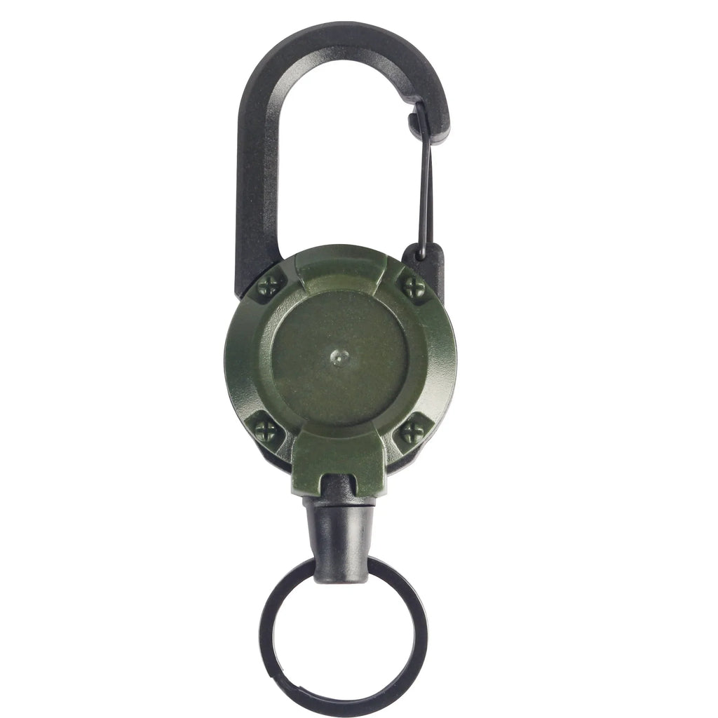 Heavy Duty Retractable Key Ring with Anti-Theft Metal Design and Easy-Pull Elastic Rope for Keys and Badges