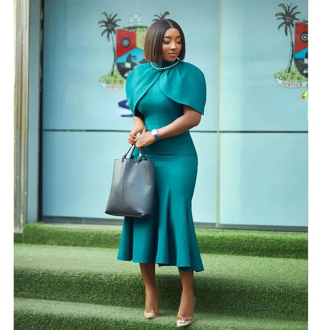 Elegant Church Dress For Women Modest Mermaid Cap Sleeve