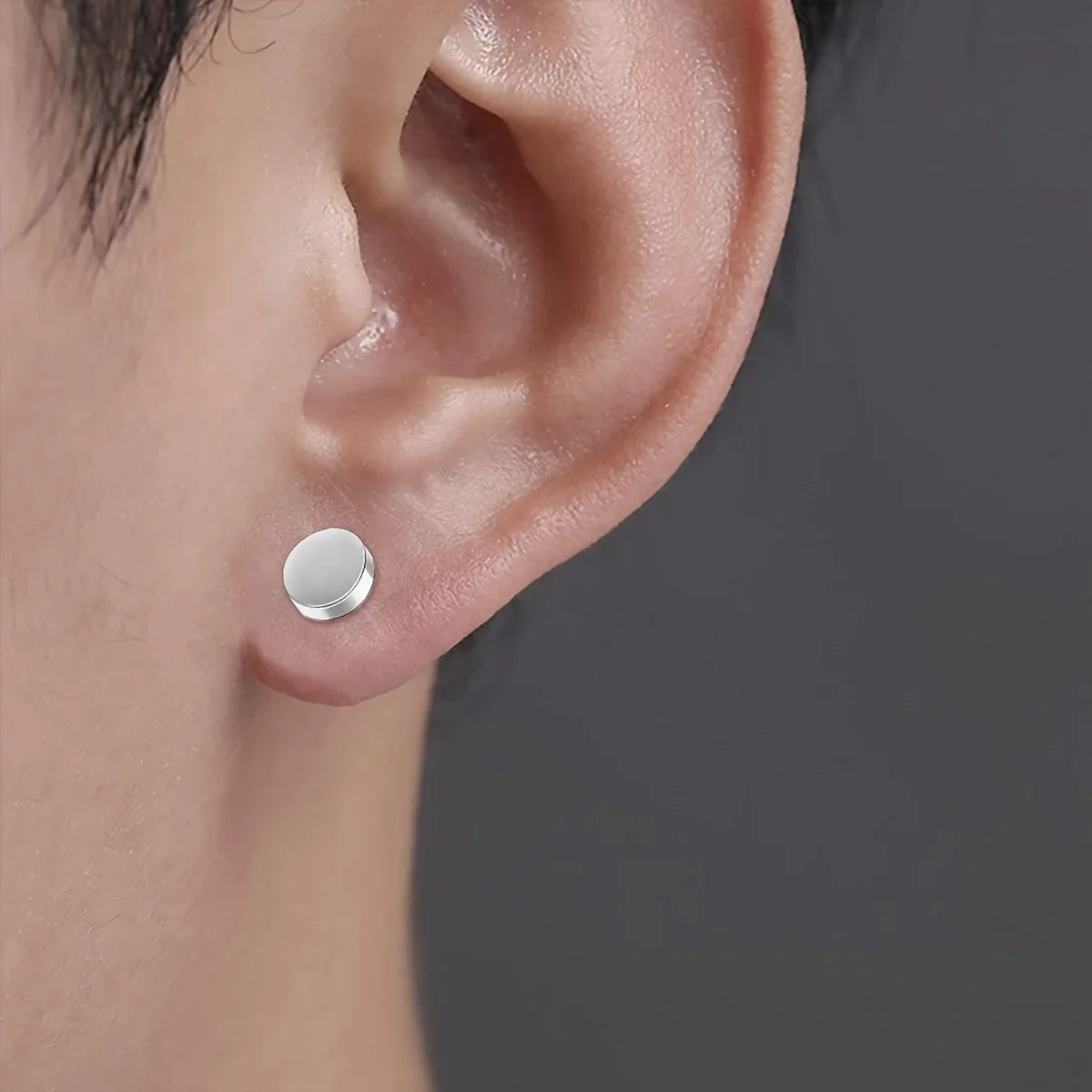 Crystal Magnetic Ear Stud Clip Earrings for Men and Women Non Piercing Punk Round Zircon Jewelry