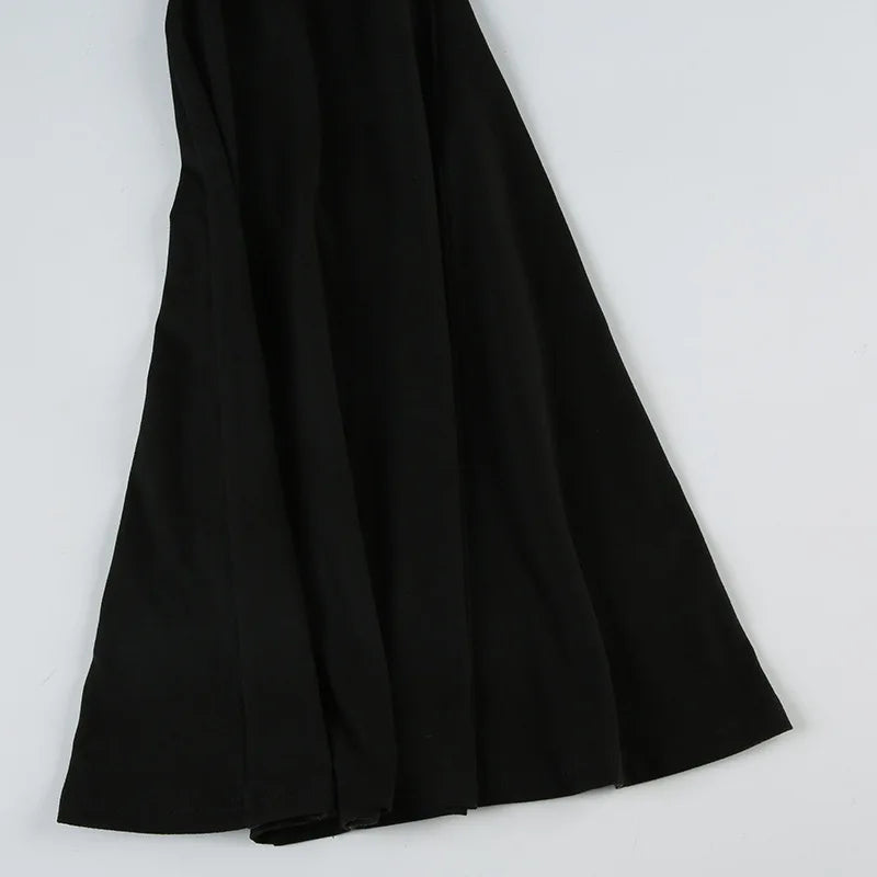 Slim Fit Hollow Out Long Sleeve Semi High Neck Jumpsuit with Elastic Waist Solid Color Women's Slim Pants Y2K Inspired Bottoms