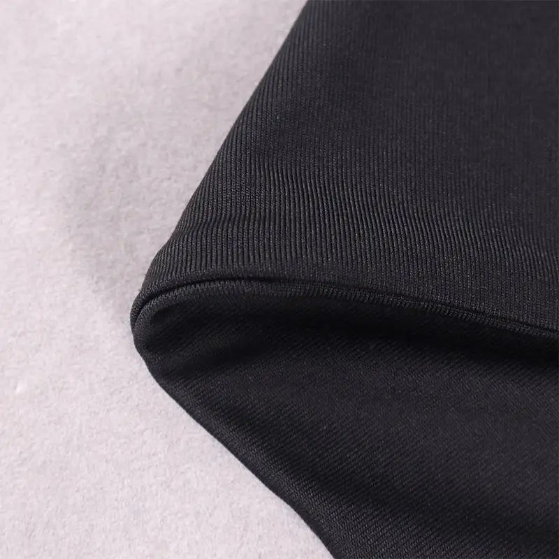 Black Long Sleeve Bodycon Dress Hollow Out Turtleneck Party