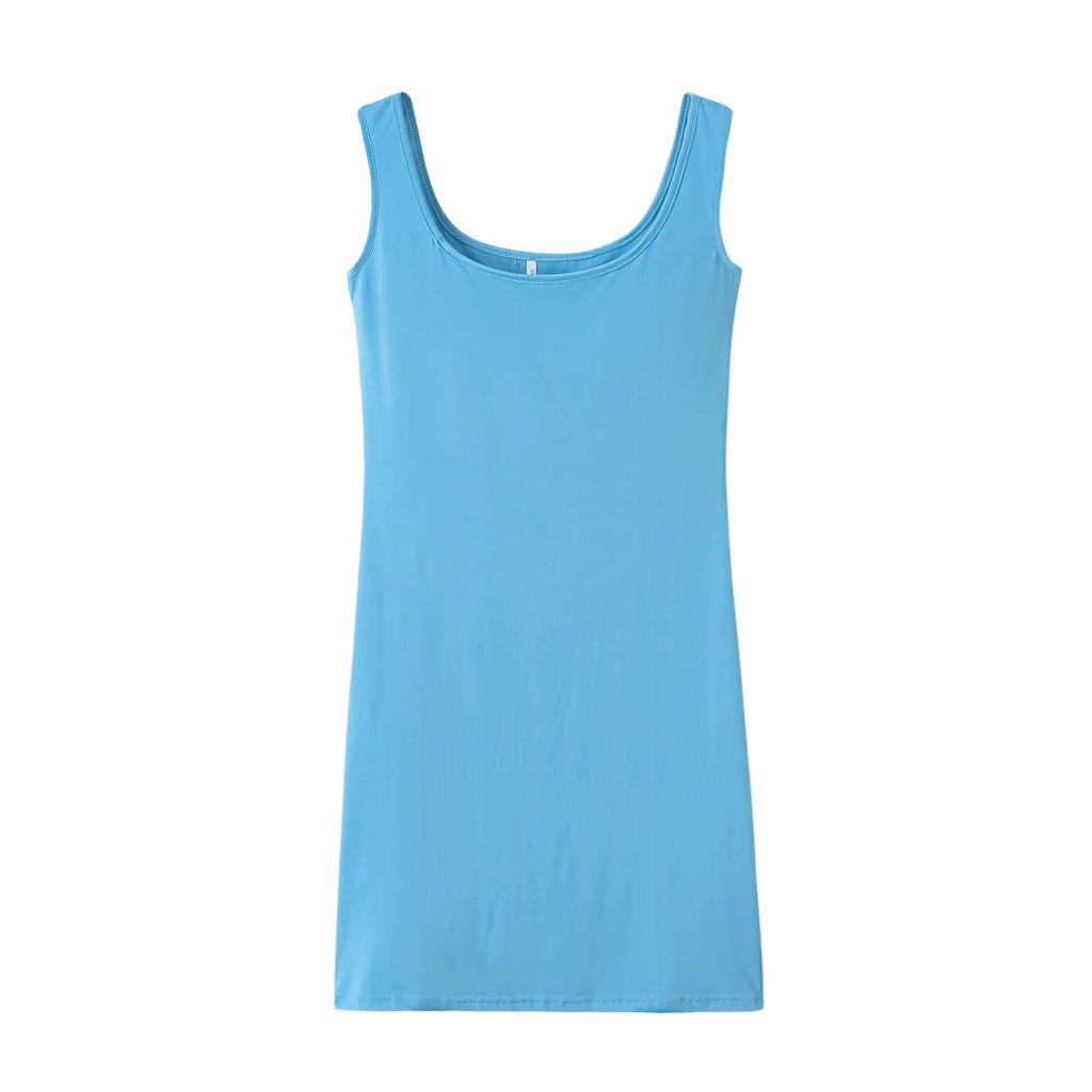 Women Solid Color Strap Casual Summer Sleeveless Dress