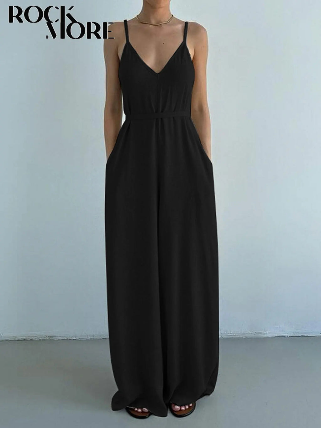 Casual Sleeveless V Neck Cotton Linen Jumpsuit Wide Leg Playsuit Elegant Vacation Outfit