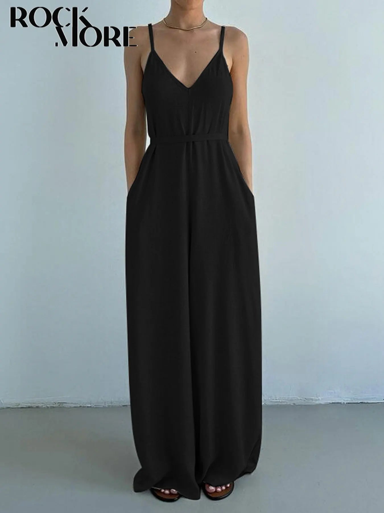 Casual Sleeveless V Neck Cotton Linen Jumpsuit Wide Leg Playsuit Elegant Vacation Outfit