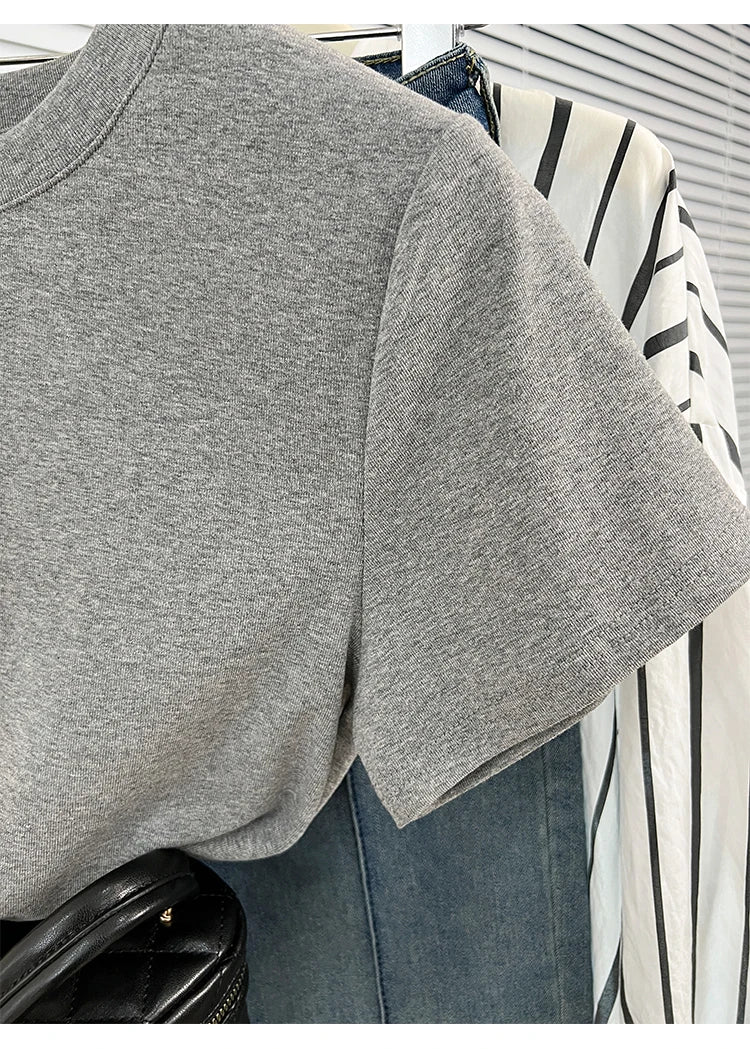 Oversized Cotton T-Shirt for Women, Short Sleeve Spring Tee with Trendy Print, Casual Y2K Style Top