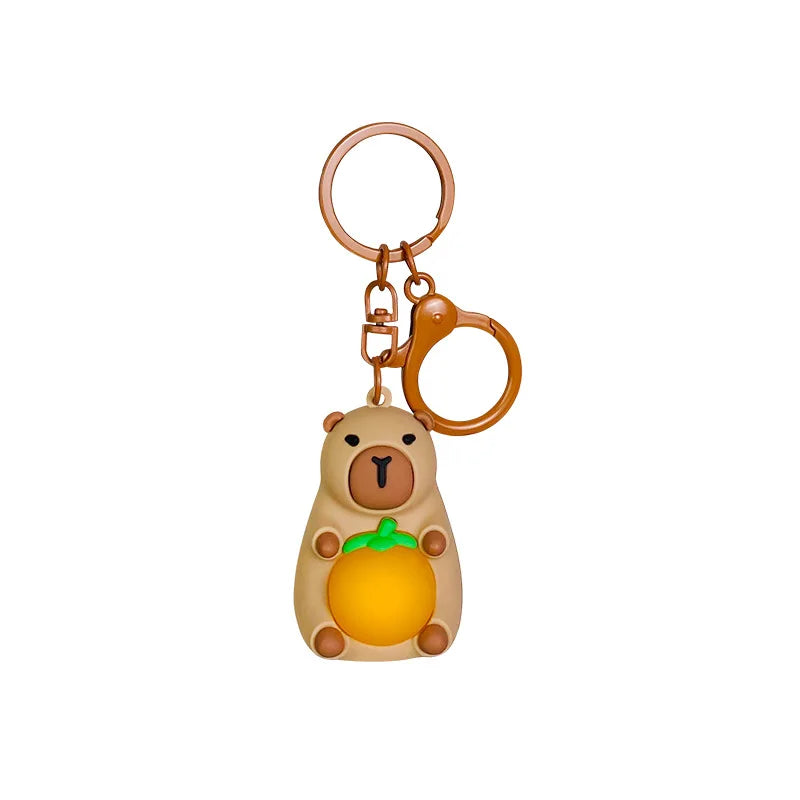 Kawaii Capybara Luminous Keychain Mini Doll Warm Light Toy