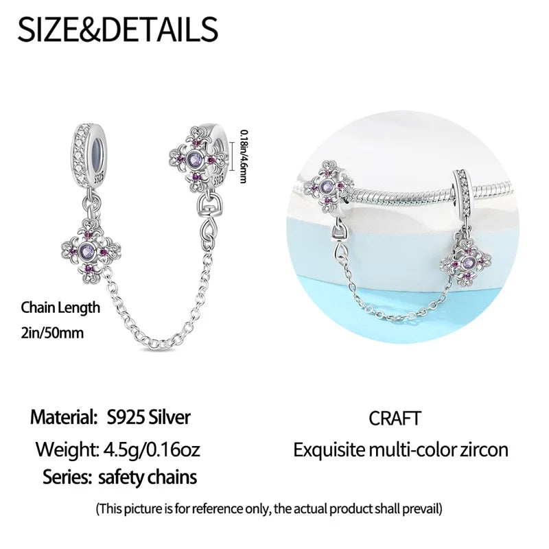 Silver Plated Lotus Guardian Angel Heart-Shaped Zircon Charms Beads for DIY Jewelry and 925 Bracelets