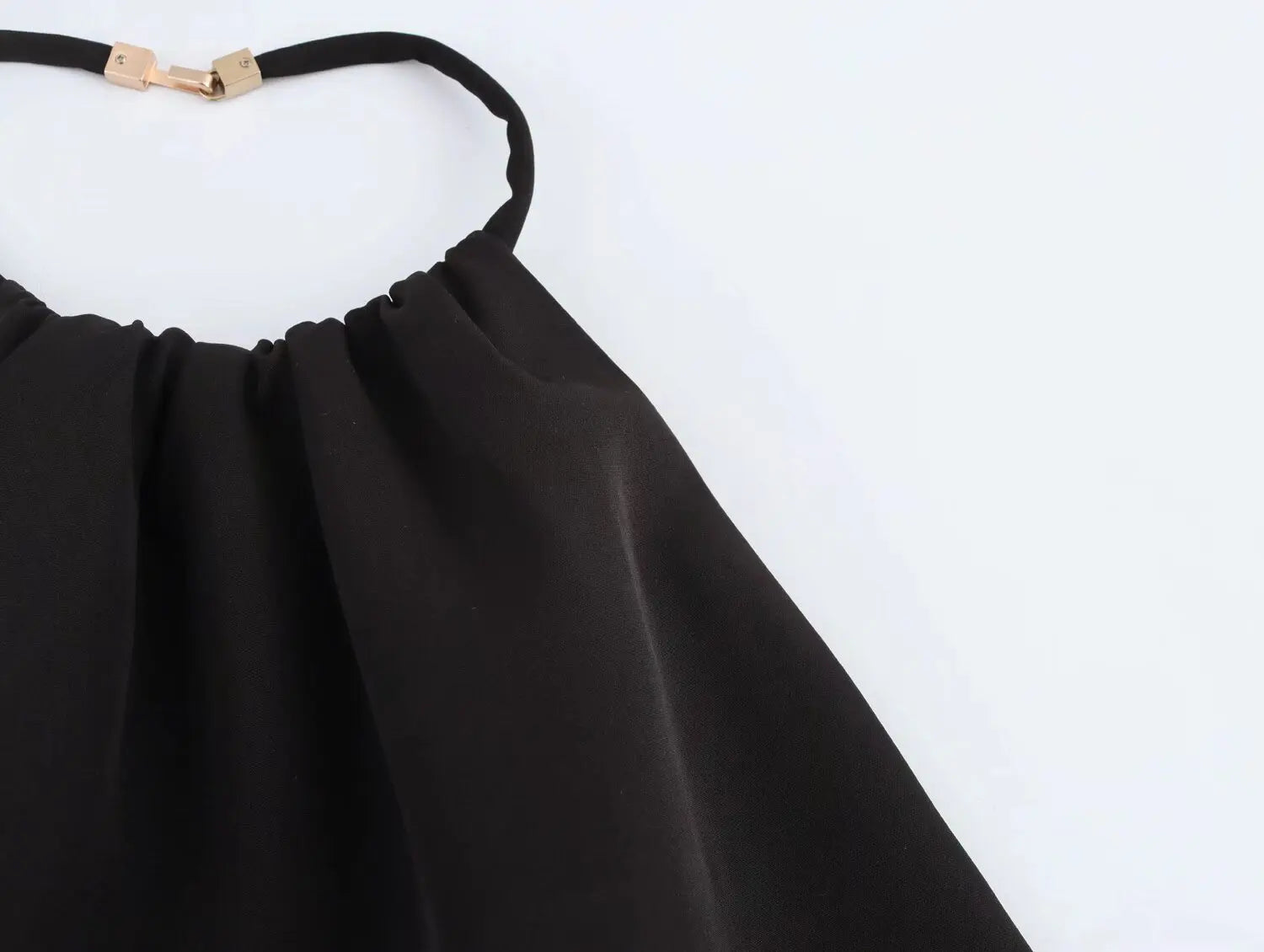 Women Faux Fur Dress Halter Neck Open Back Mini Chic