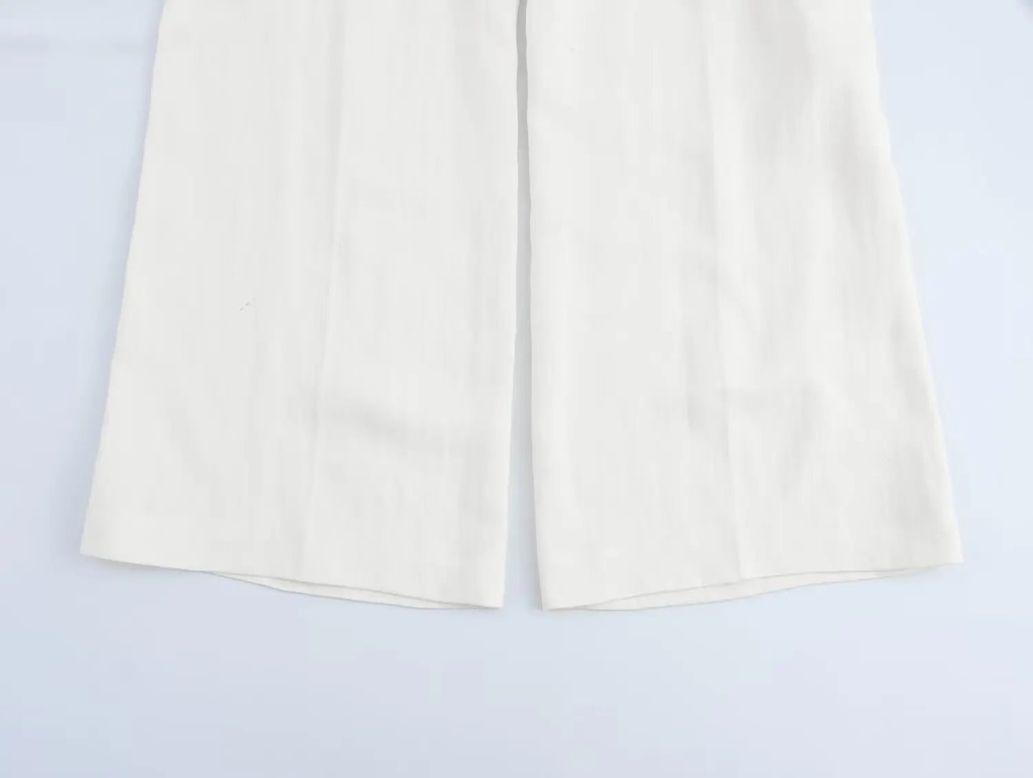 Women's Casual Chic Blended Suit Jacket and Straight Trousers Set for Spring and Summer