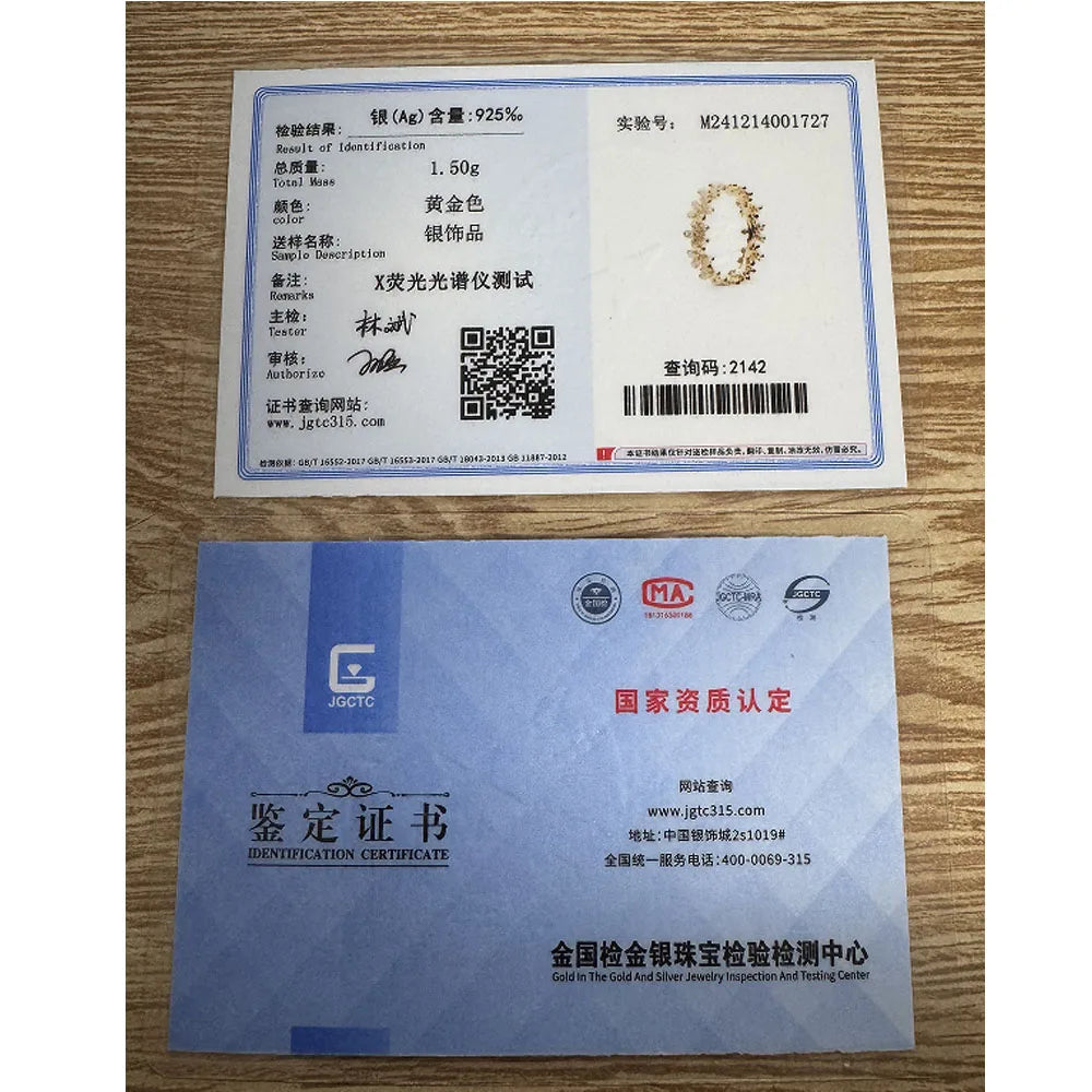 Classic Square Heart Shaped 925 Sterling Silver Ring in Exquisite Gold Color for Jewelry Gift