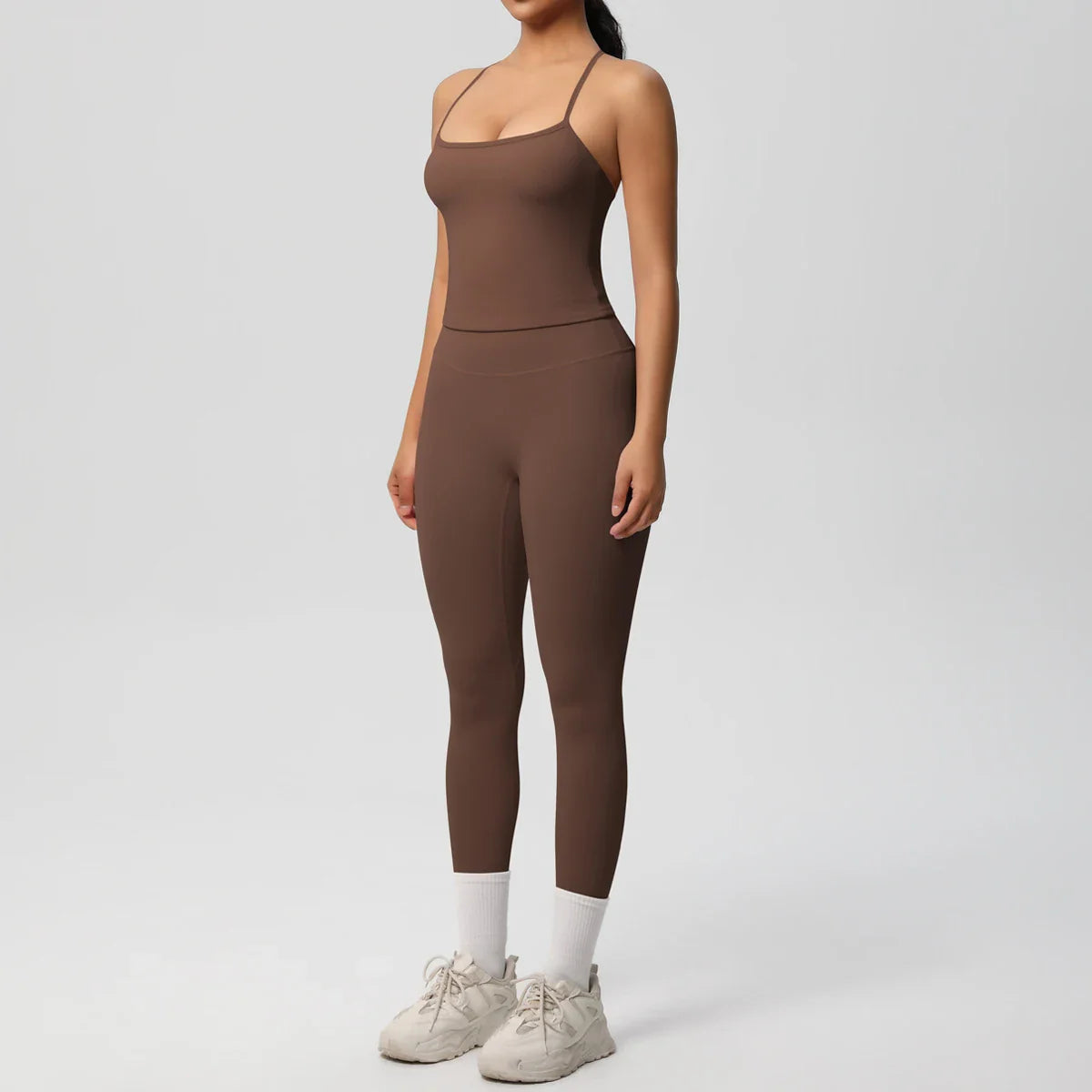 2PCS Nude Feeling Women's Yoga Set with Sports Bra and Leggings for Gym Fitness and Running