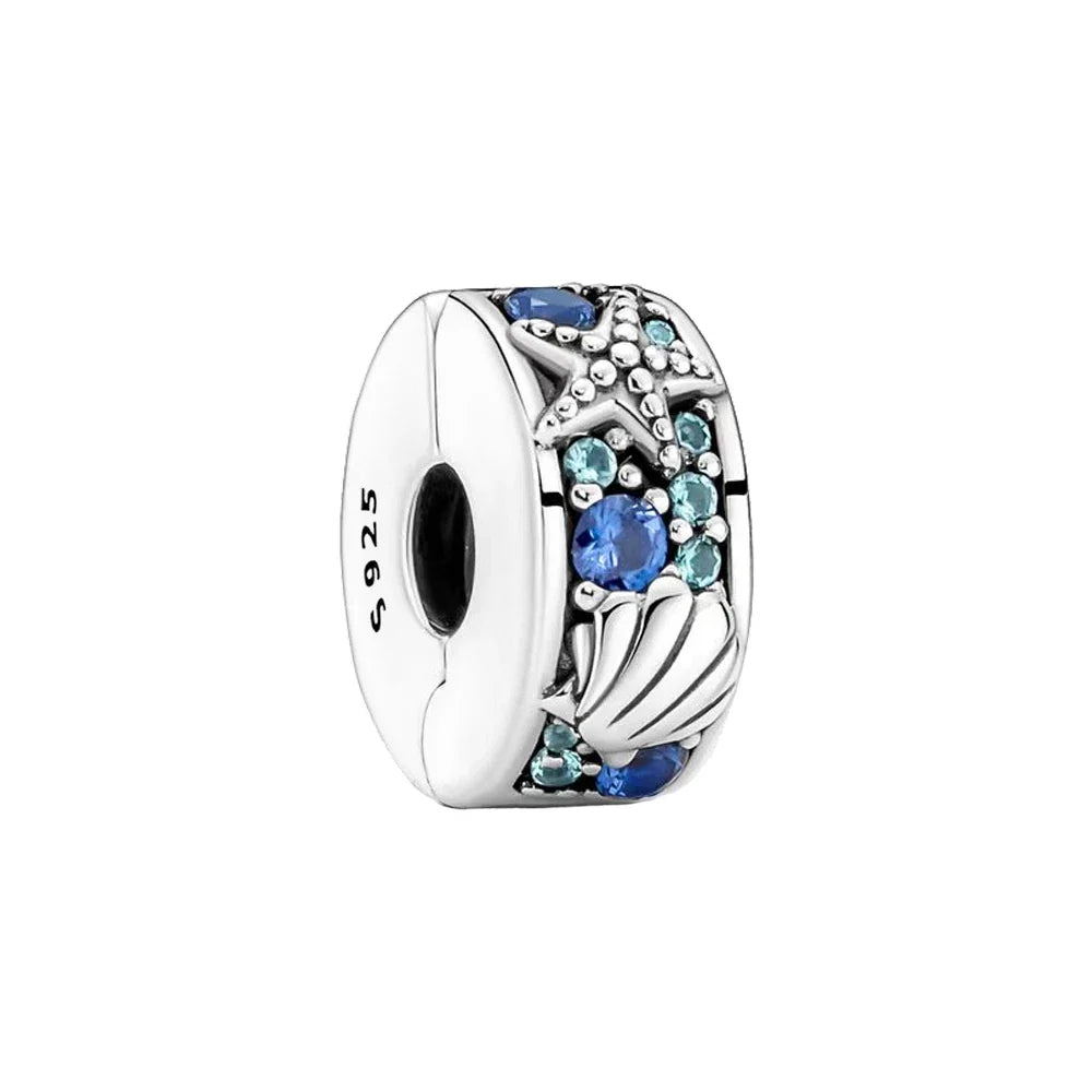 Ocean Blue Coconut Tree Octopus Turtle Charms for 925 Silver Bracelet Jewelry Beads for Women