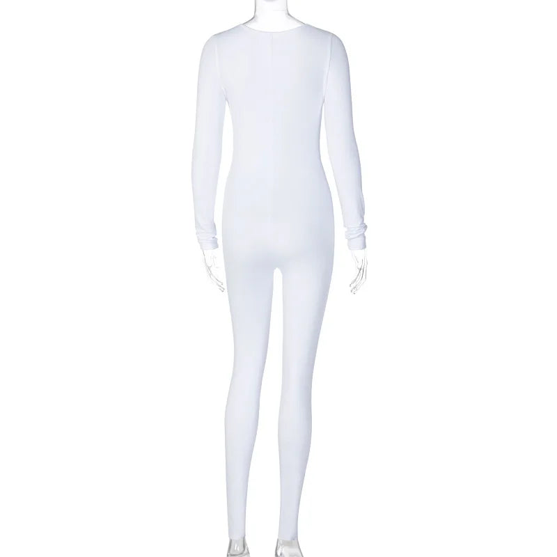 Women's Long Sleeve Bodycon Jumpsuit One Piece Streetwear Overall Autumn Winter Outfit