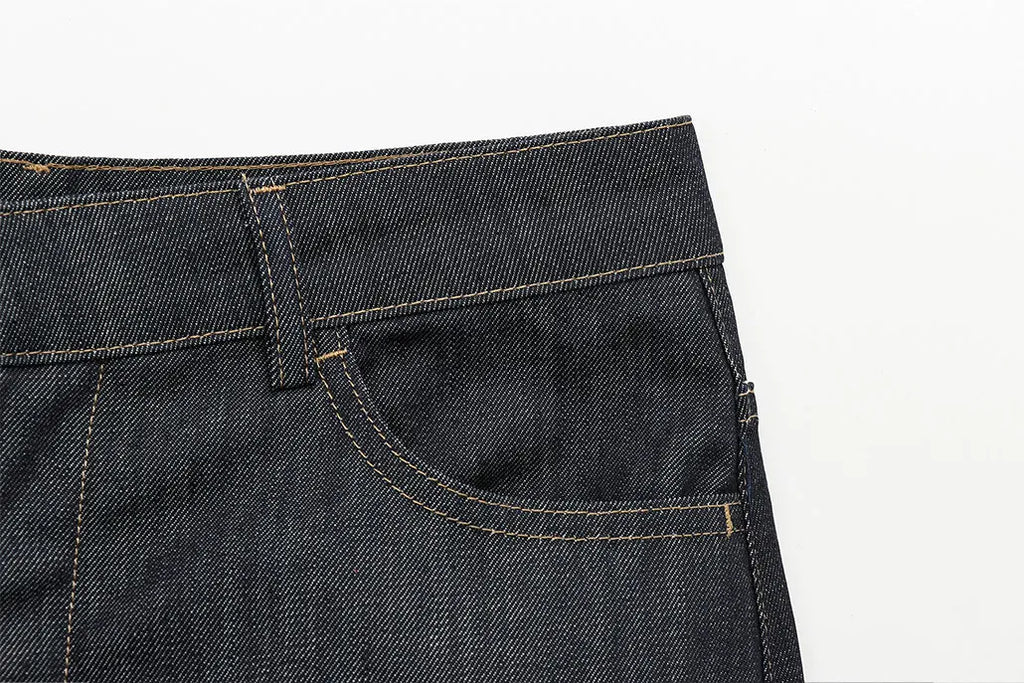 Women's Denim Jacket and Pants Set with Long Sleeve Blazer, Strapless Vest, and Straight Leg Jeans Fashion Outfit