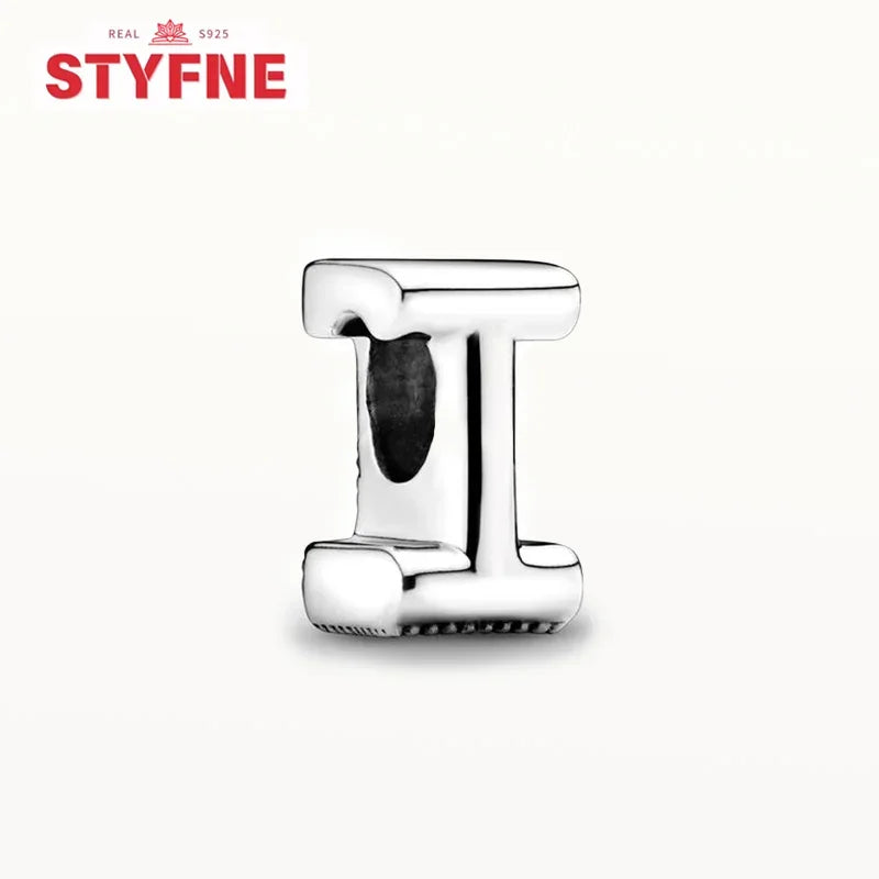 Silver 925 Alphabet Charm Beads A-Z for DIY Jewelry and Bracelet Making Gifts for Women