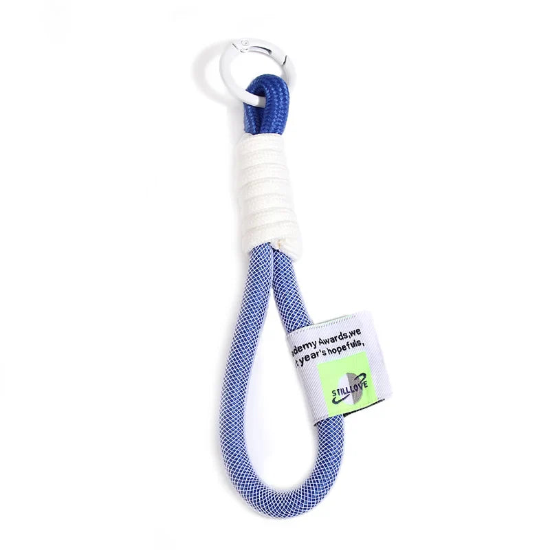 Iridescent Braid Rope Keychain Carabiner Ring for Backpack Pendant Accessory