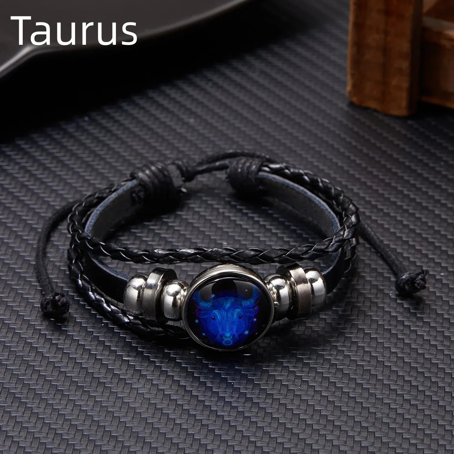 Luminous Zodiac Sign Charm Bracelet for Men and Women - Vintage Multilayer Wrap Leather Bangle Birthday Gift