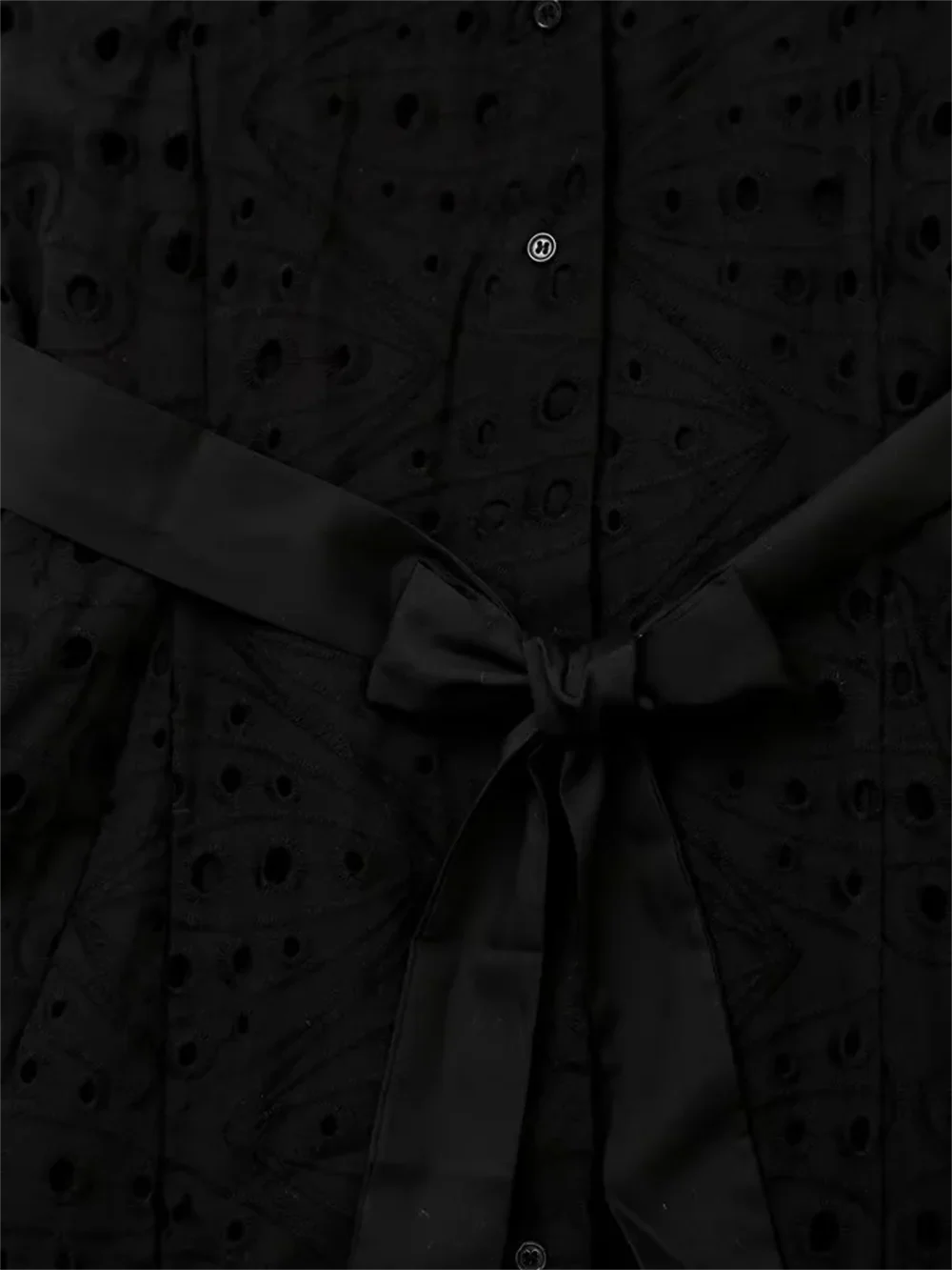 Women's Embroidered Shirt Dress With Short Sleeves Classic