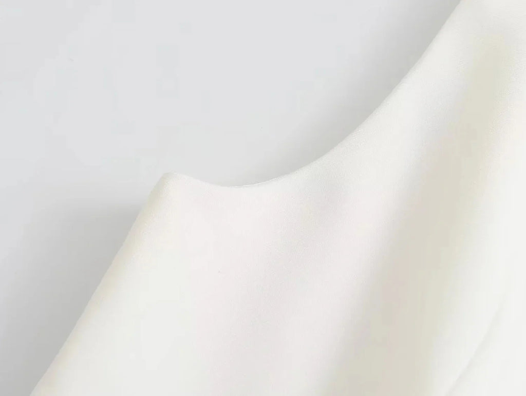 Casual Solid Color V Neck Sleeveless Single Breasted Vest With Elegant Mid Waist Wide Leg Pants Set