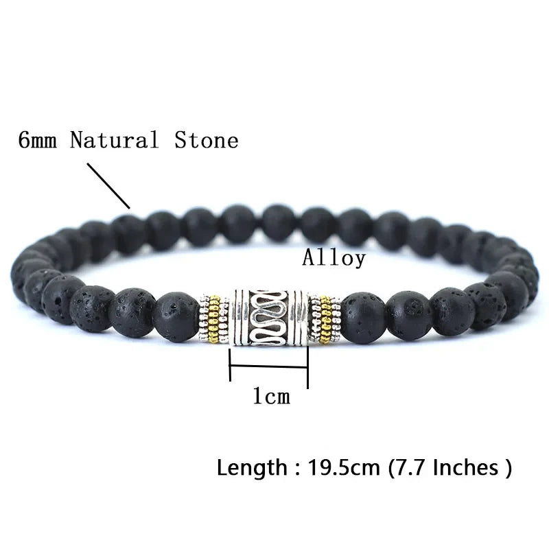 Minimalist 6mm Natural Stone Yoga Bracelet for Meditation and Spiritual Practice