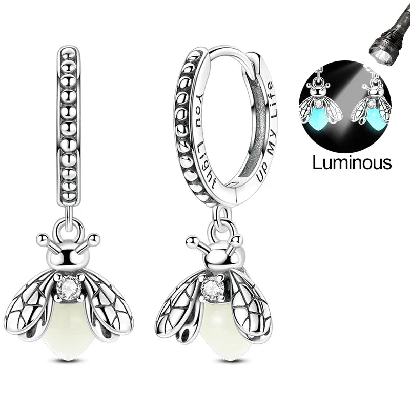 Colorful Butterfly Bee Ladybug Rainbow Flower Earrings in 925 Sterling Silver for Women Fashion Jewelry Gifts