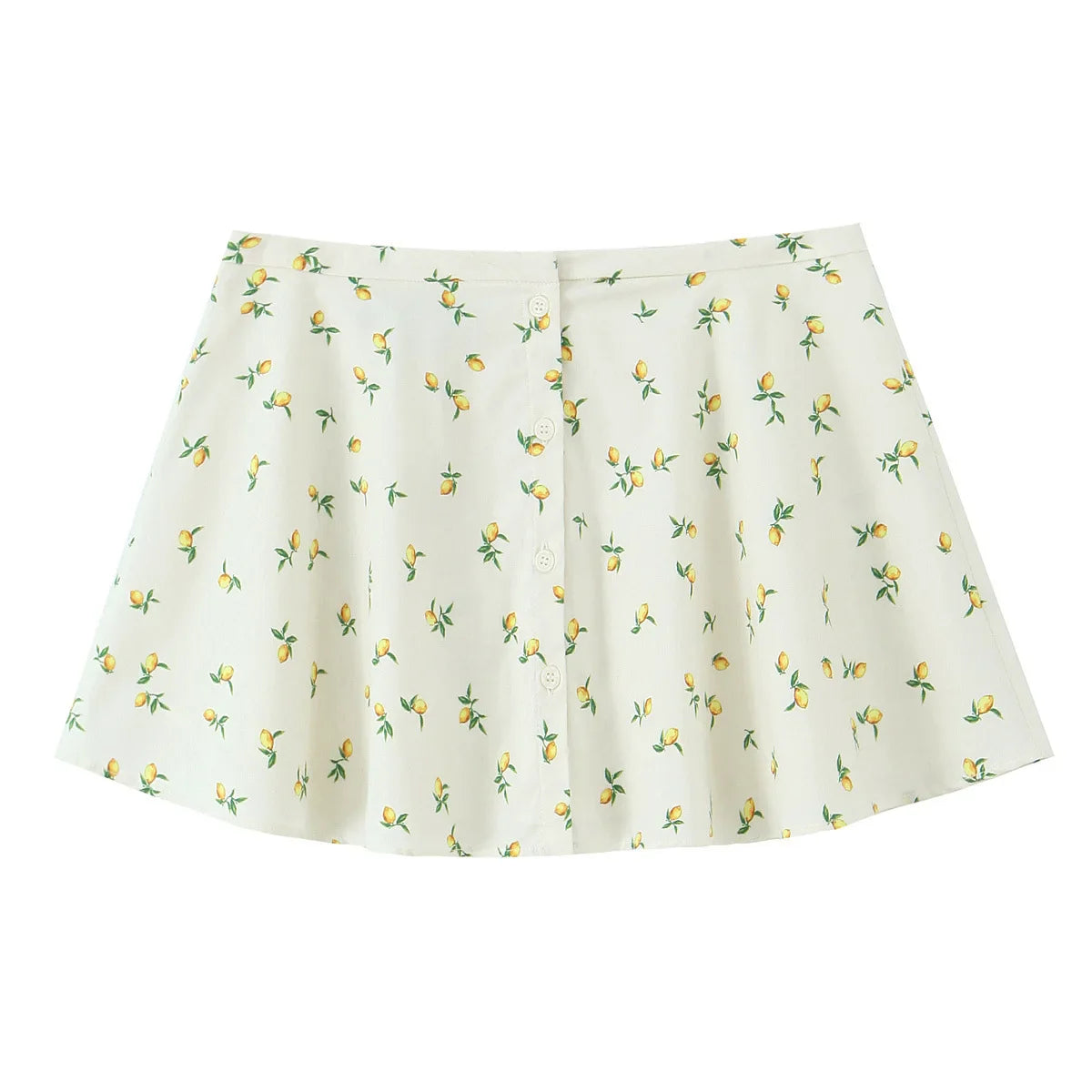 Casual Summer Two Piece Skirt Set for Women Lemon Print Backless Hanging Collar Tank Top with A-Line Mini Skirt Sleeveless Short Top