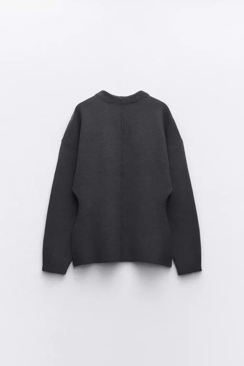 Women's Knit Tailored Cardigan and Skirt Set V-Neck Long Sleeve Jacket with High Waist Elastic A-Line Mini Skirt Stylish Two-Piece Outfit