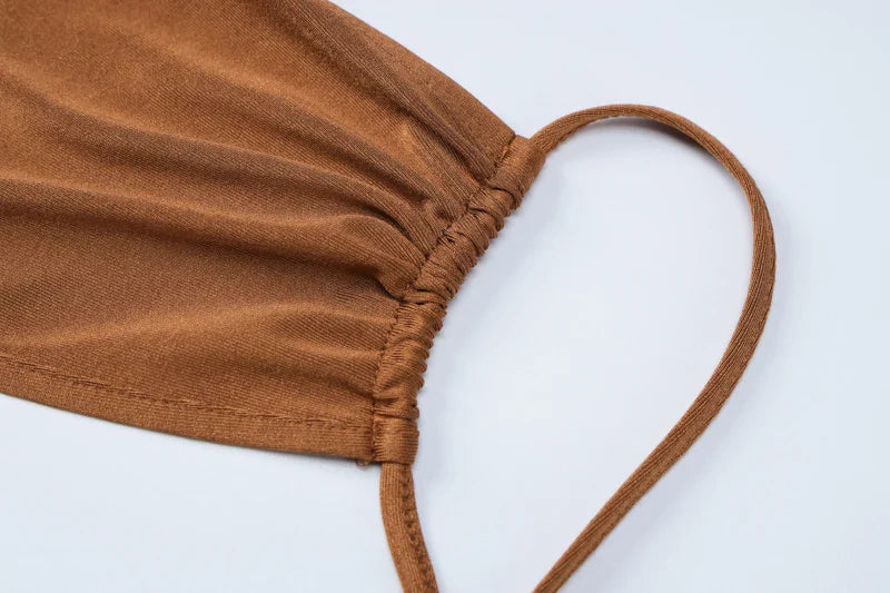 Backless Bandage Maxi Dress Solid Draped Gown for Prom