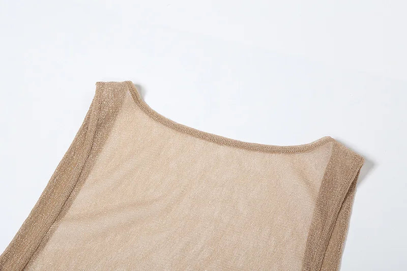 See Through Beach Maxi Dress Sleeveless Backless Bodycon