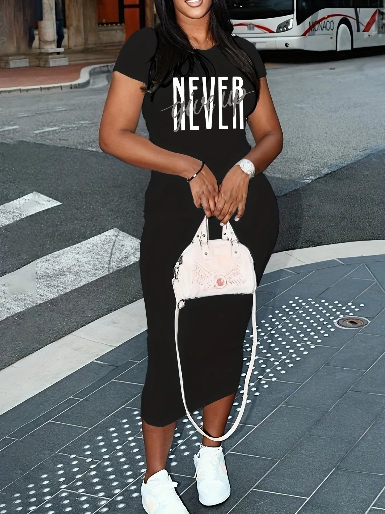 Women's Casual Slim Fit Dress Inspirational Quote Dress