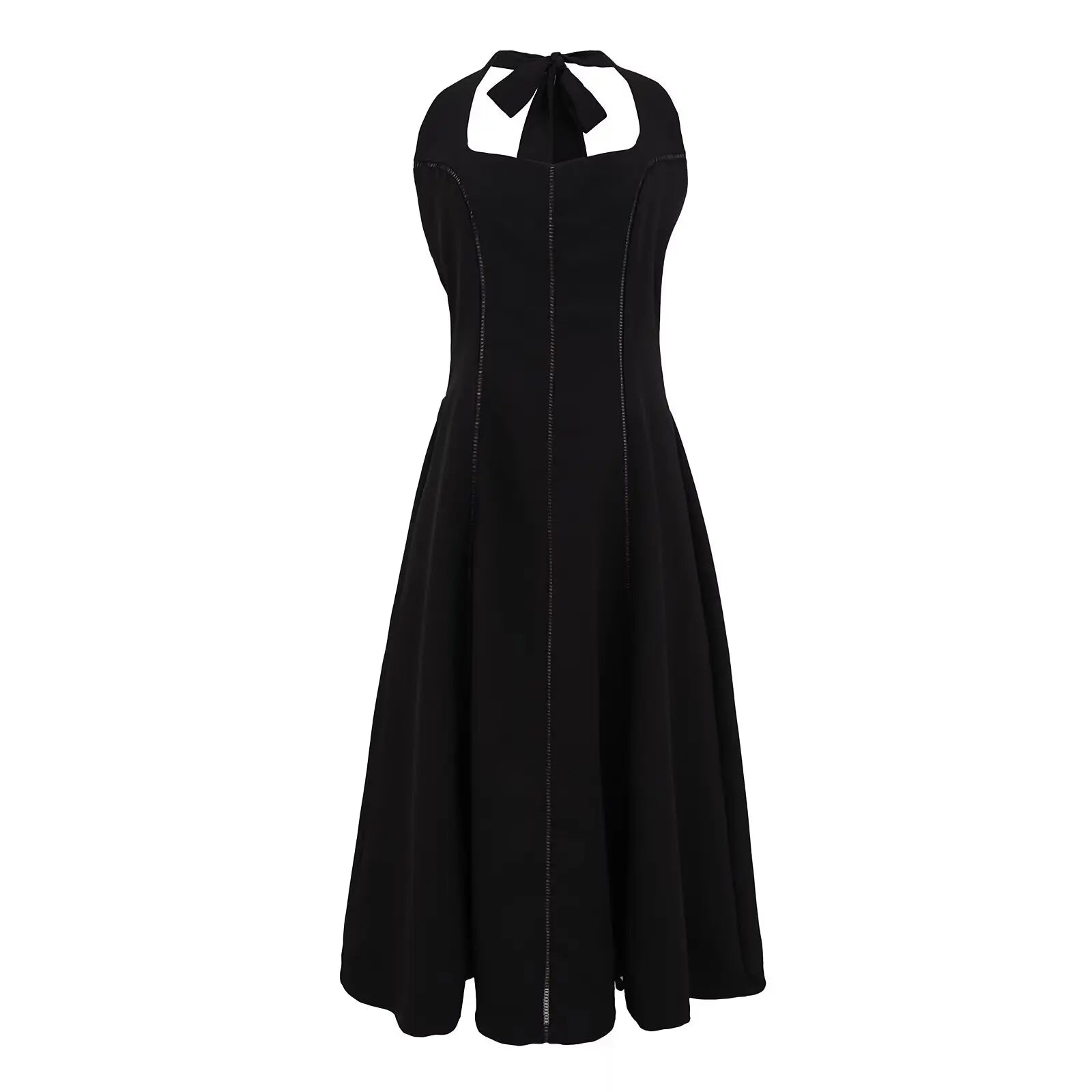 Elegant Halter Neck Backless Mesh Dress For Evening