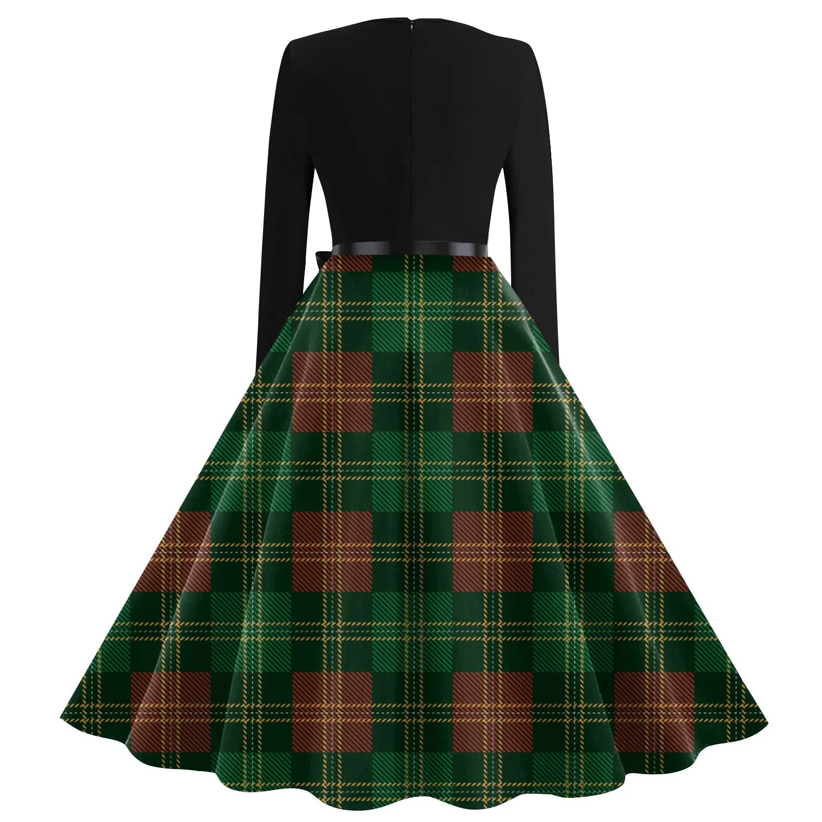 Winter Vintage Christmas Dress Women Long Sleeve 50s 60s