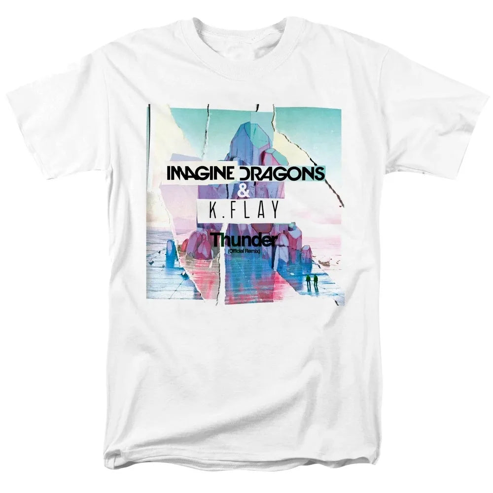 100% Cotton Vintage Rock Band T-Shirt with Imagine Dragons Print for Men and Women Streetwear Tee Tops
