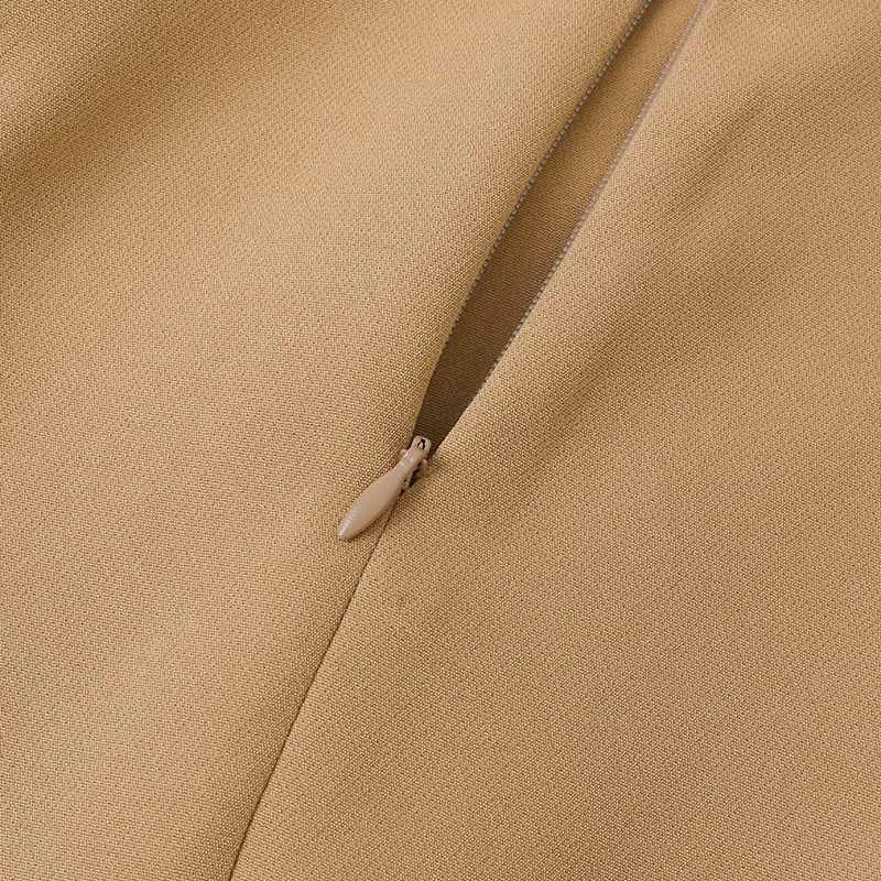 Elegant Women Midi Dress Solid Color Short Sleeve Casual