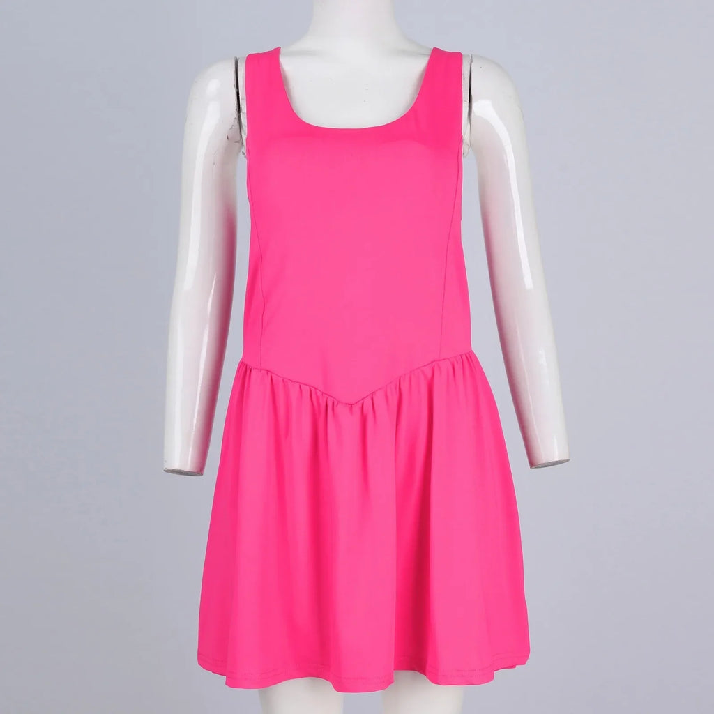 Womens Sleeveless Workout Romper With Built In Shorts