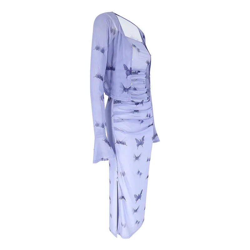 Autumn Two Piece Knit Dress Set For Women With Long Sleeves