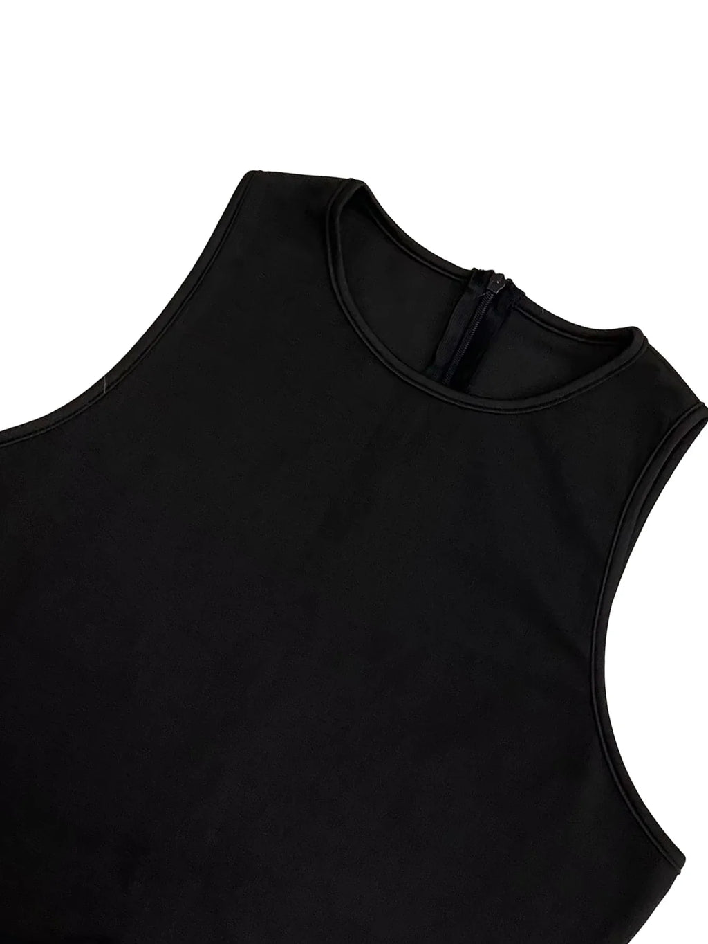 Women's Slim Fit Sleeveless Jumpsuit with Round Neck and Back Invisible Zipper Solid Color Street Style