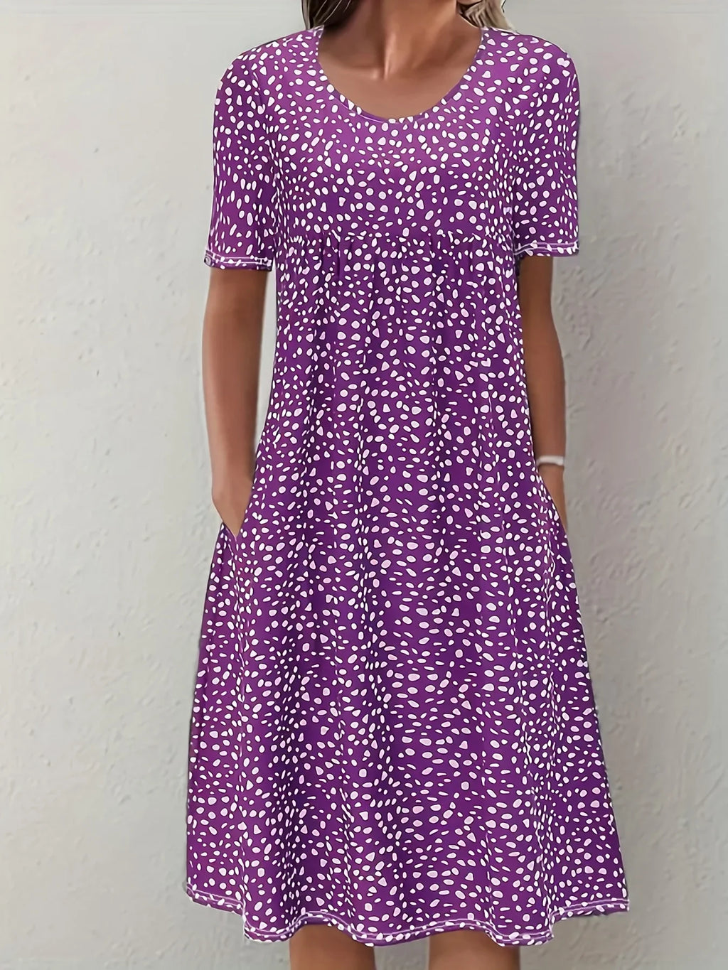 Bohemian Floral Dress for Women Casual Loose Short Sleeve