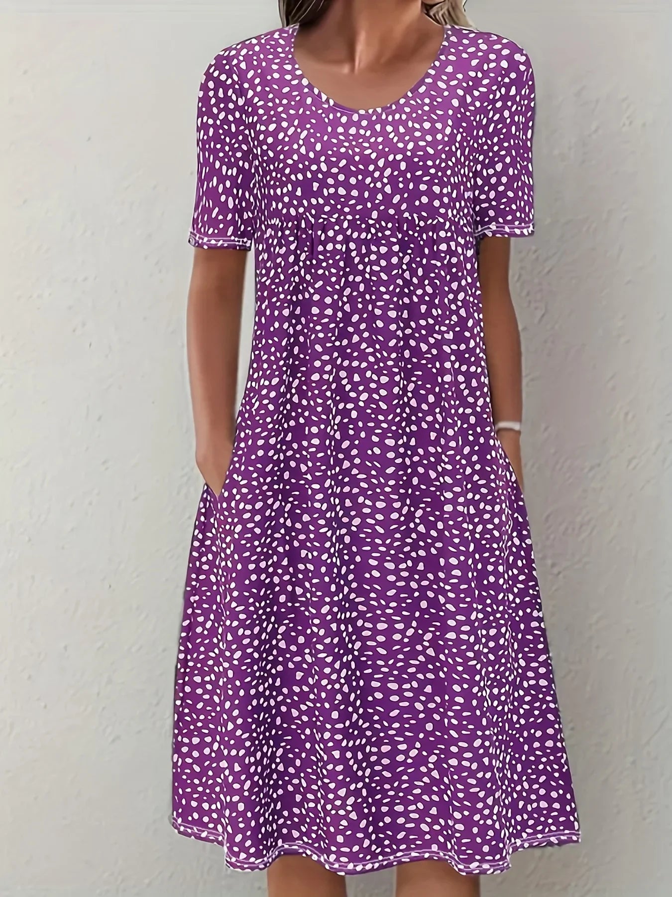 Bohemian Floral Dress for Women Casual Loose Short Sleeve