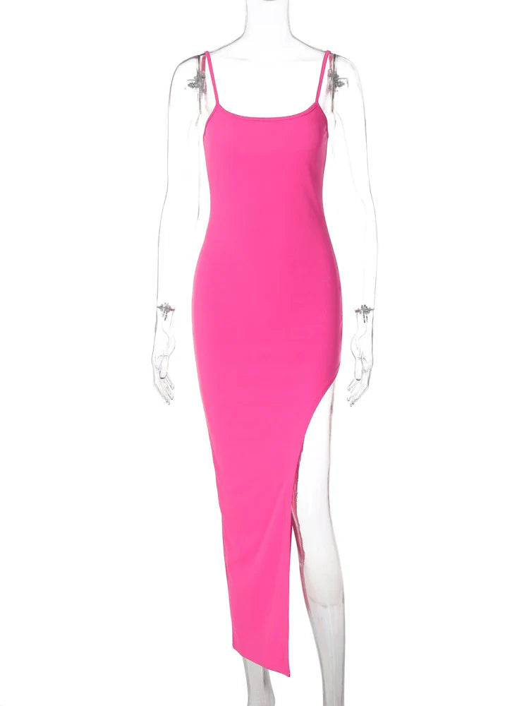 Backless Slit Bodycon Maxi Dress for Women Elegant Party