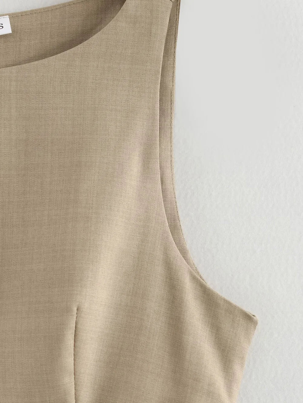 Bow Embellished Sleeveless Pleated Patchwork Dress Women