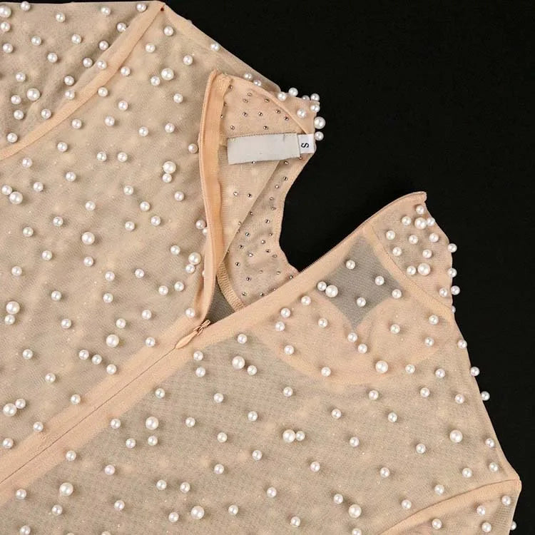 Elegant High Waisted Beaded Short Sleeve Jumpsuit for Women Luxury Birthday Dinner Party Romper Overalls Outfit