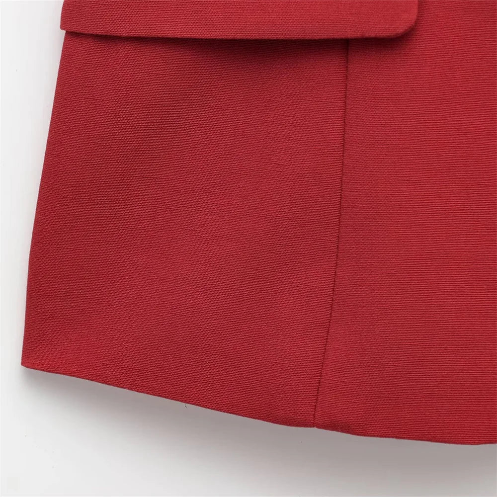 Women's Buttoned Top and Double Pleated Pants Set for Casual Spring and Summer Fashion